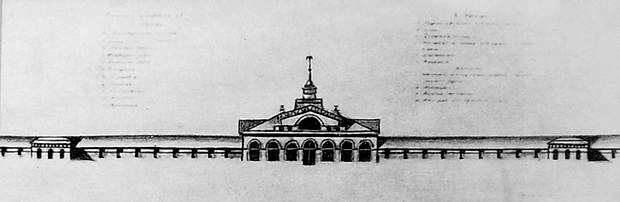 Фасад главного корпуса Воткинского завода. 1838 г.